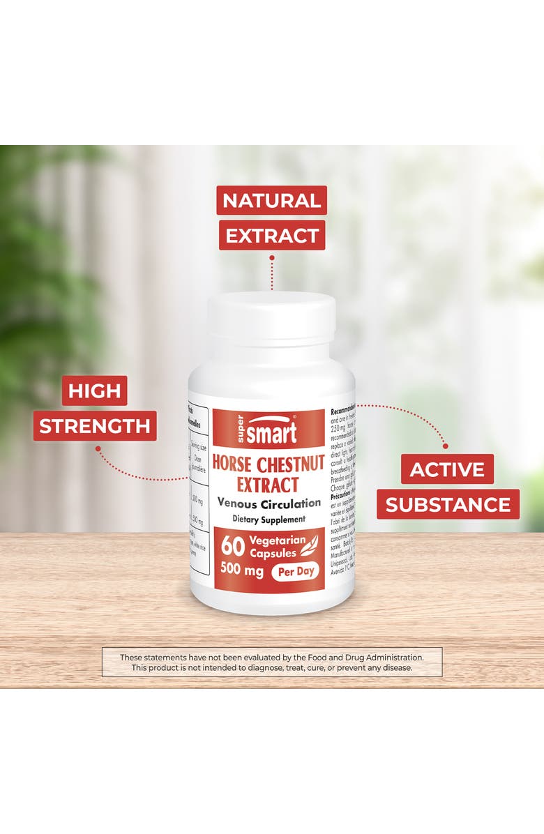SuperSmart Horse Chestnut Extract 500mg, Alternate, color, NO COLOR