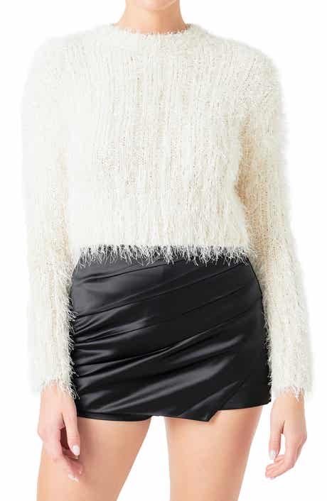 Feathered Crop Sweater