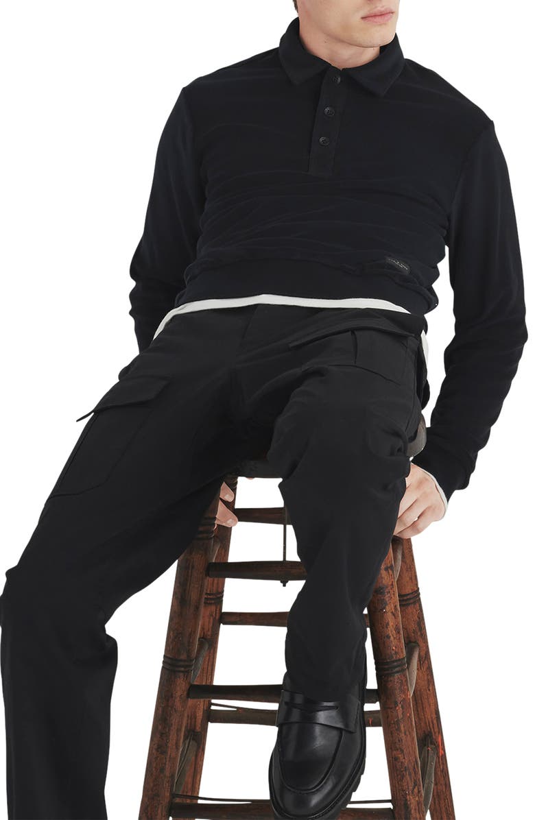 rag & bone Long Sleeve Terry Cloth Polo, Alternate, color, 