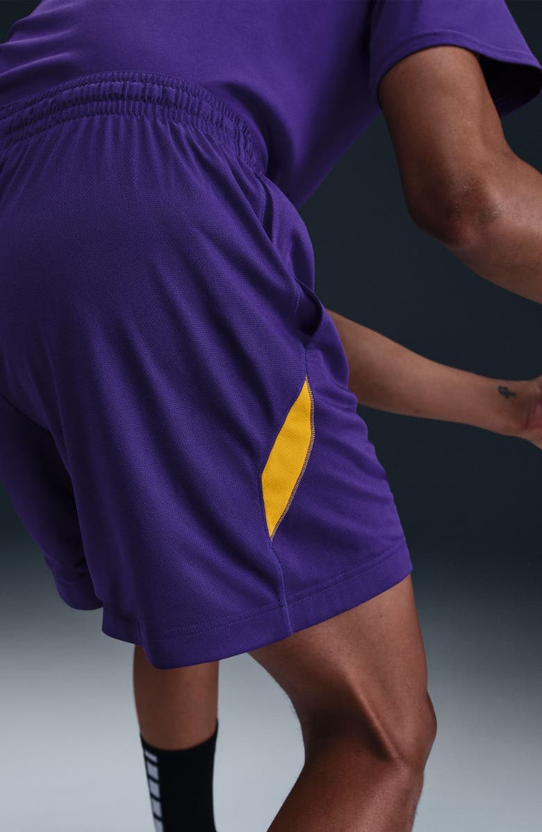 Nike Kobe Bryant Dri-FIT Performance Mesh Basketball Shorts, Alternate, color, Court Purple/ University Gold