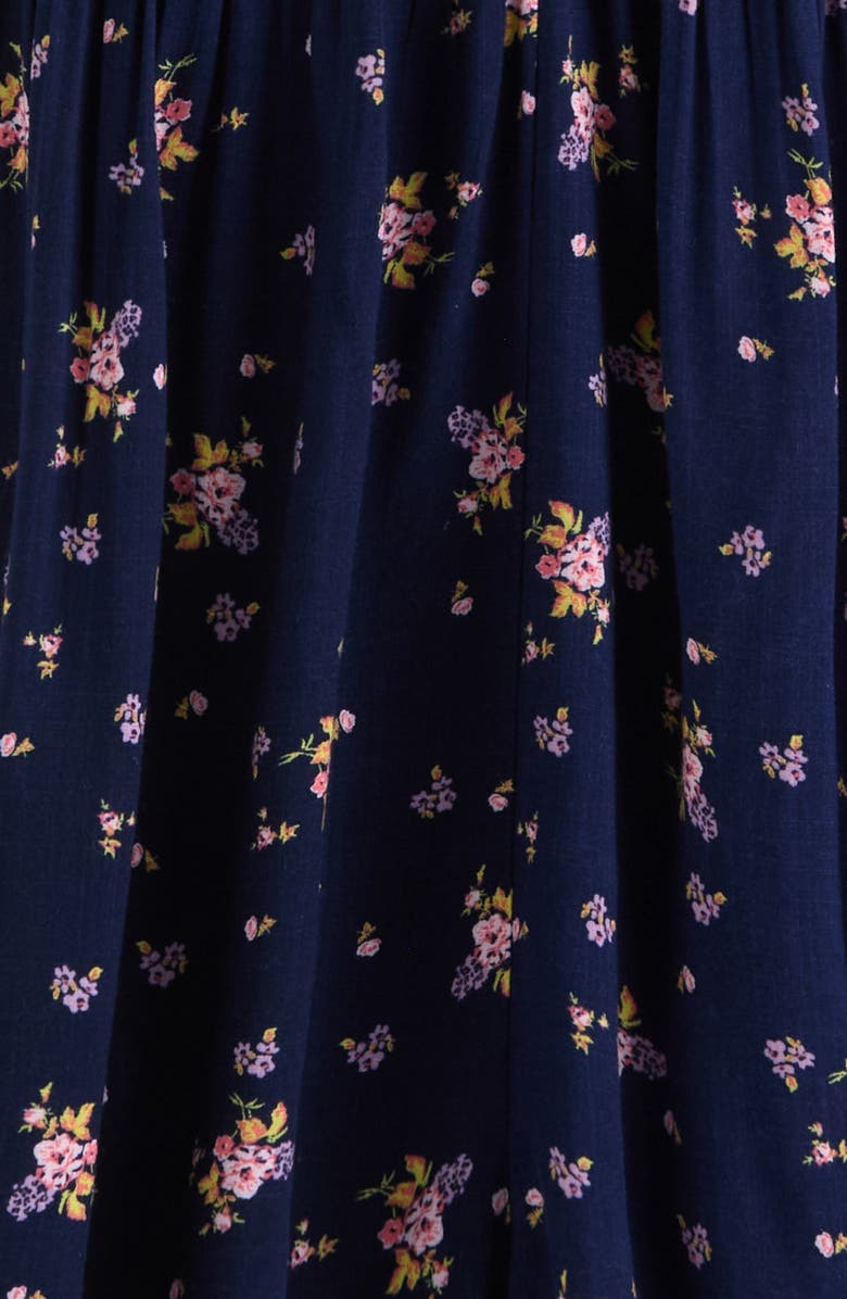 Treasure & Bond Kids' Flutter Sleeve Romper, Alternate, color, Navy Denim Field Flowers