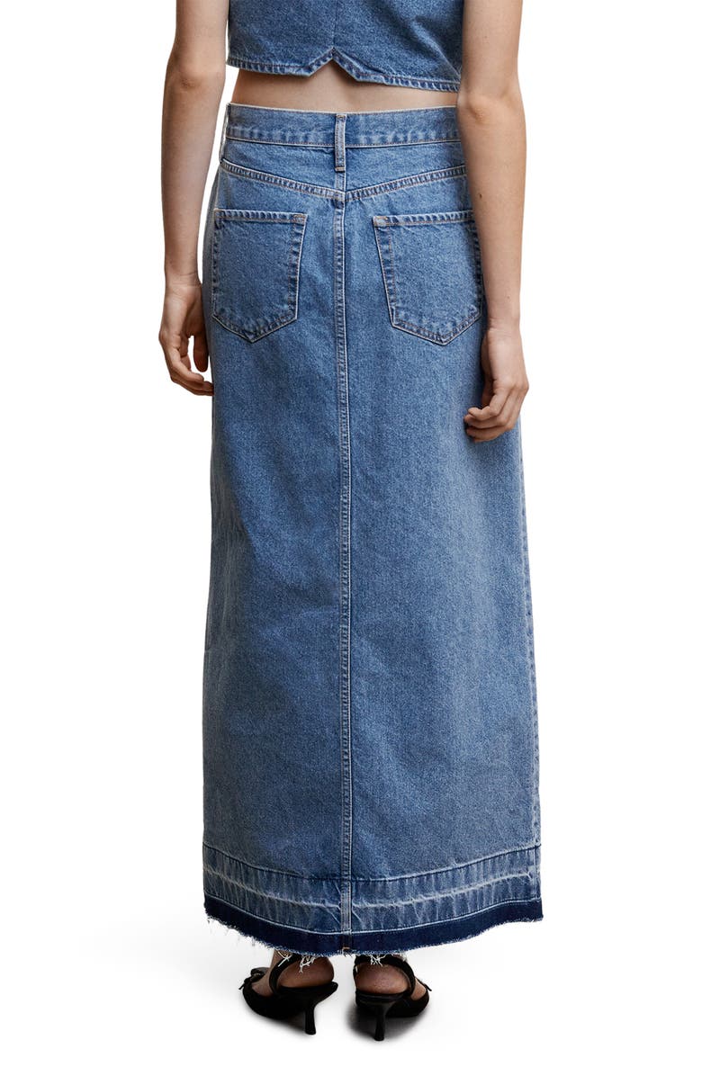MANGO Denim Maxi Skirt, Alternate, color, Medium Blue