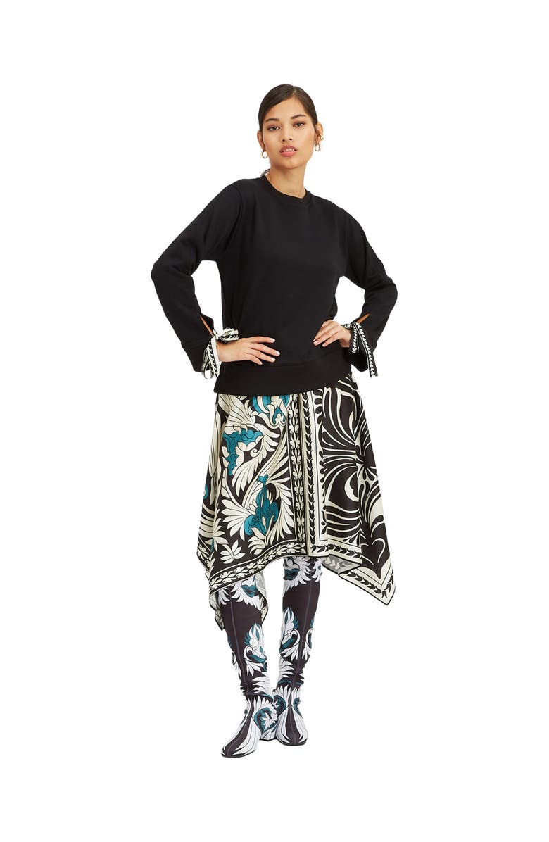 La DoubleJ Sporty Foulard Dress Placée Mix Tiles Placée Black, Main, color, Mix Tiles Placée Black