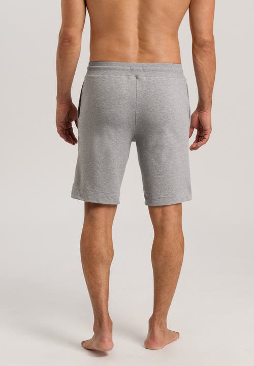 Hanro Living Cotton Drawstring Shorts In Grey Melange