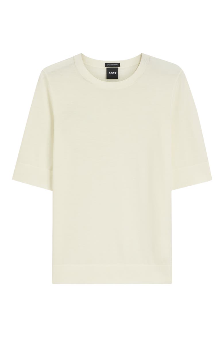 Farbella Merino Wool Short Sleeve Sweater, Alternate, color, AFTERGLOW
