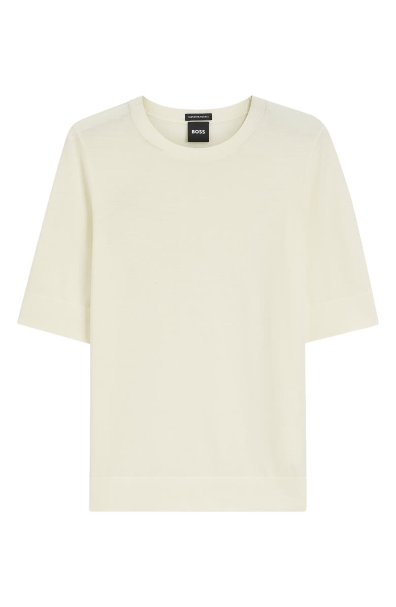 BOSS Farbella Merino Wool Short Sleeve Sweater, Alternate, color, Afterglow