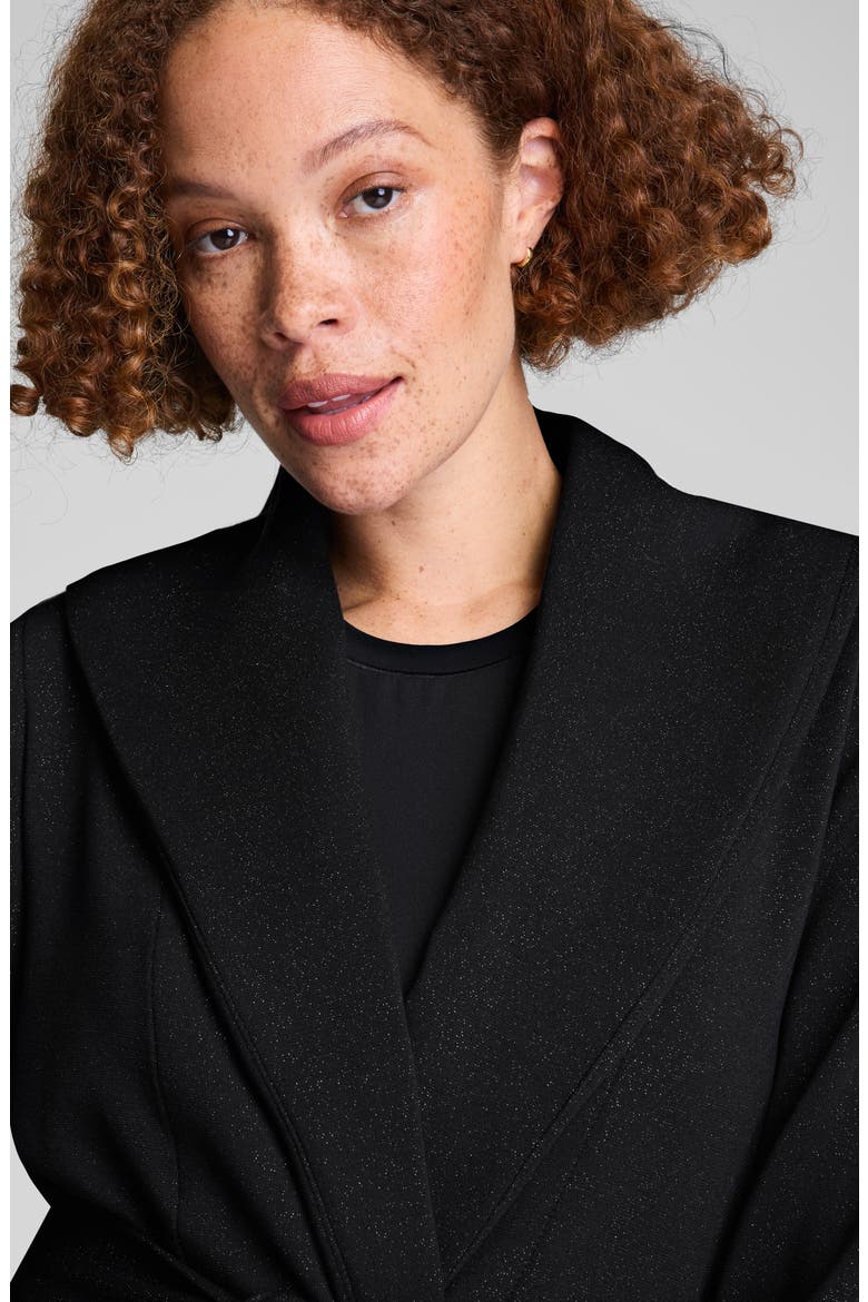 AirEssentials Shimmer Wrap Cardigan, Alternate, color, VERY BLACK GUNMETAL