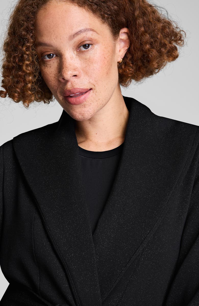 SPANX<sup>®</sup> AirEssentials Shimmer Wrap Cardigan, Alternate, color, Very Black Gunmetal