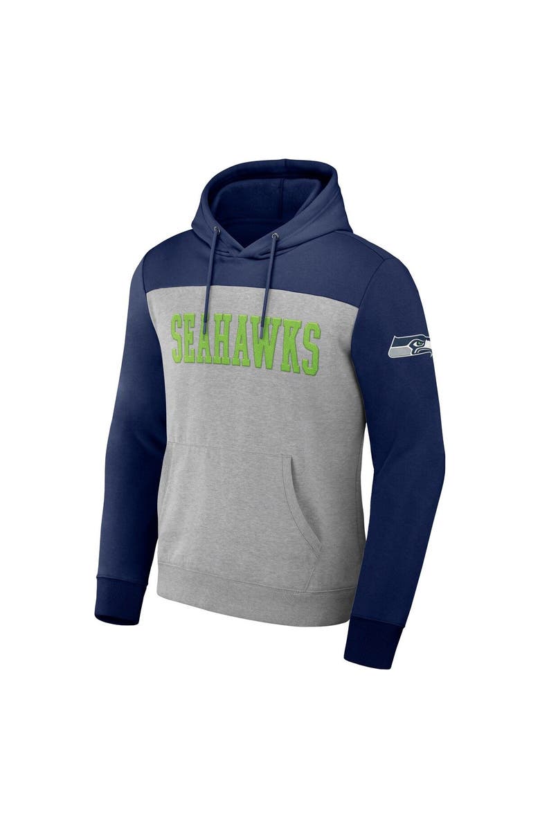 NFL X DARIUS RUCKER Men's NFL x Darius Rucker Collection by Fanatics Heather Gray Seattle Seahawks Color Blocked Pullover Hoodie, Alternate, color, Heather Gray