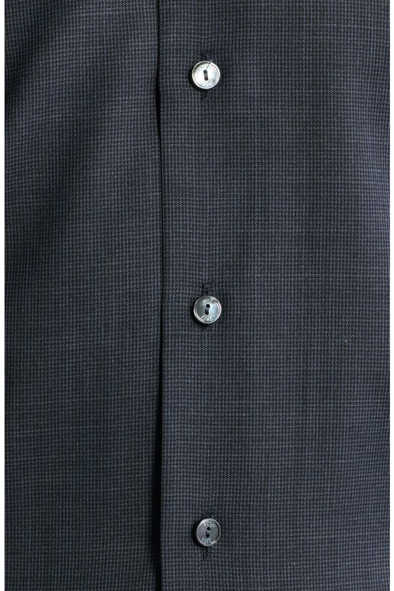Slim Fit Houndstooth Wool Dress Shirt, Alternate, color, NAVY