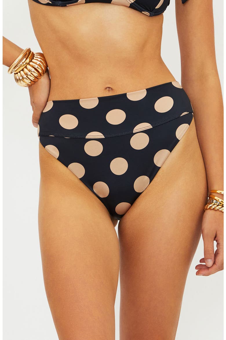 Highway High Waist Bikini Bottoms, Main, color, MIDNIGHT POLKA DOT