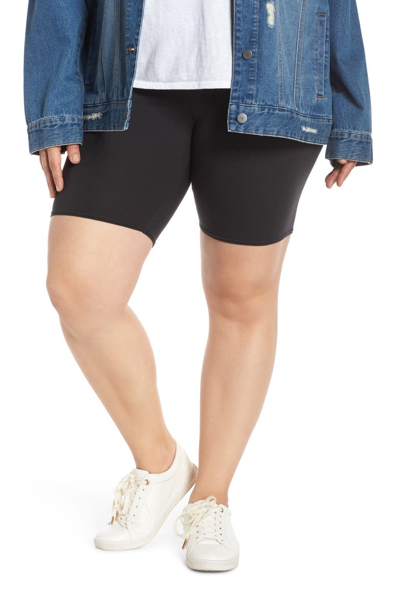 High Waist Biker Shorts, Main, color, BLACK