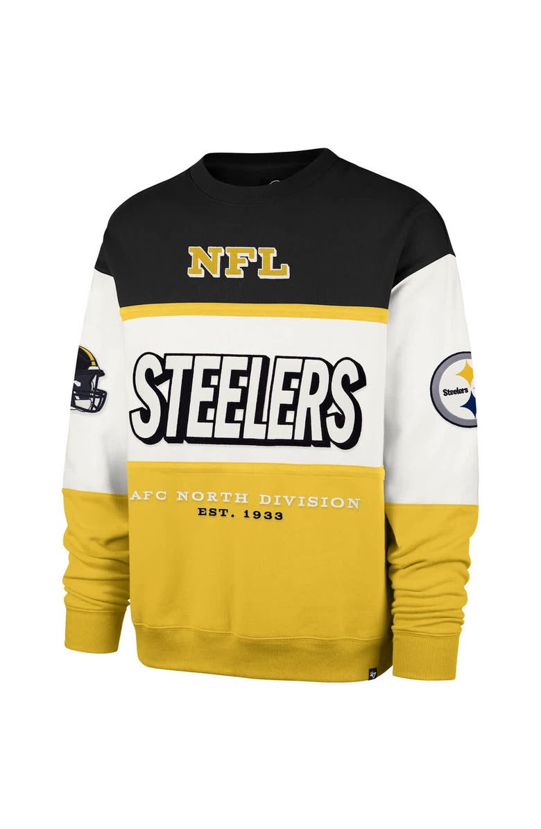 '47 Men's '47 Black/Gold Pittsburgh Steelers Breeze Maximalist Sweatshirt, Alternate, color, Black