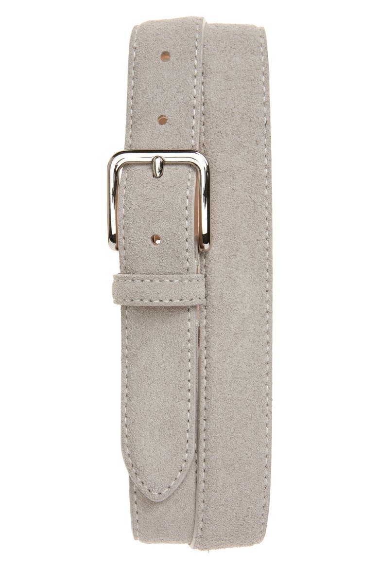 Alex Stitched Suede Belt, Main, color, SMOKE
