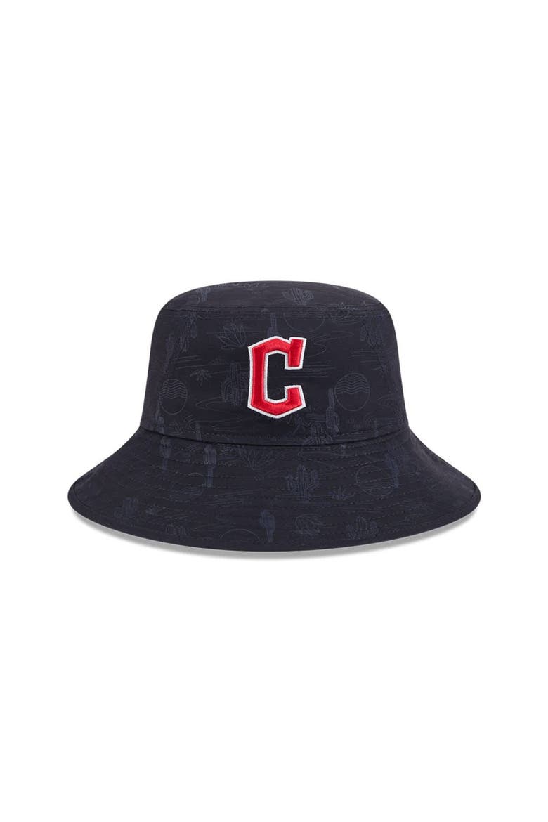 Youth New Era  Navy Cleveland Guardians 2025 Spring Training All Over Print Bucket Hat, Alternate, color, Navy