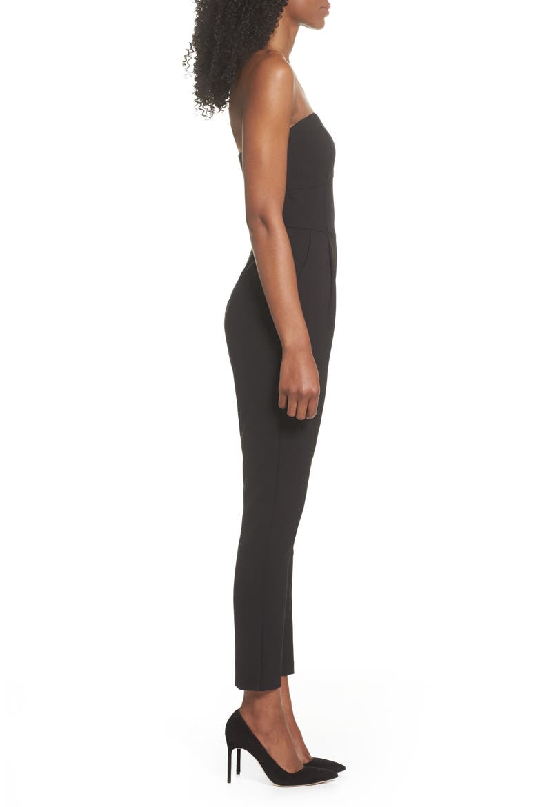 Strapless Slim Leg Jumpsuit, Alternate, color, BLACK