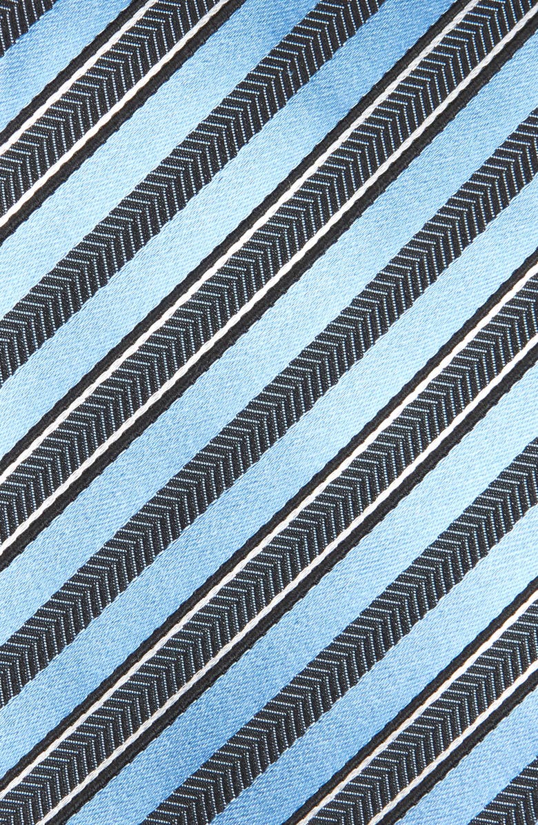 ZEGNA TIES Chevron Stripe Mulberry Silk & Cotton Tie, Alternate, color, Light Blue