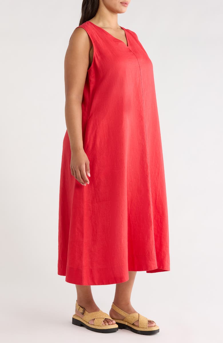 Eileen Fisher Sleeveless Linen Dress, Alternate, color, Grenadine