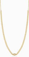 Oradina 14K Gold Dazzle Me Curb Choker Necklace