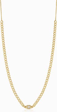 Oradina 14K Gold Dazzle Me Curb Choker Necklace