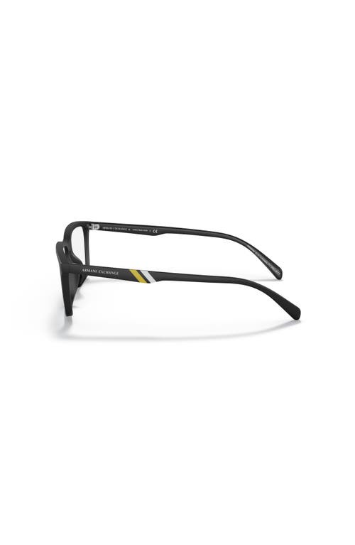 Armani Exchange 55mm Rectangle Optical Glasses In Black