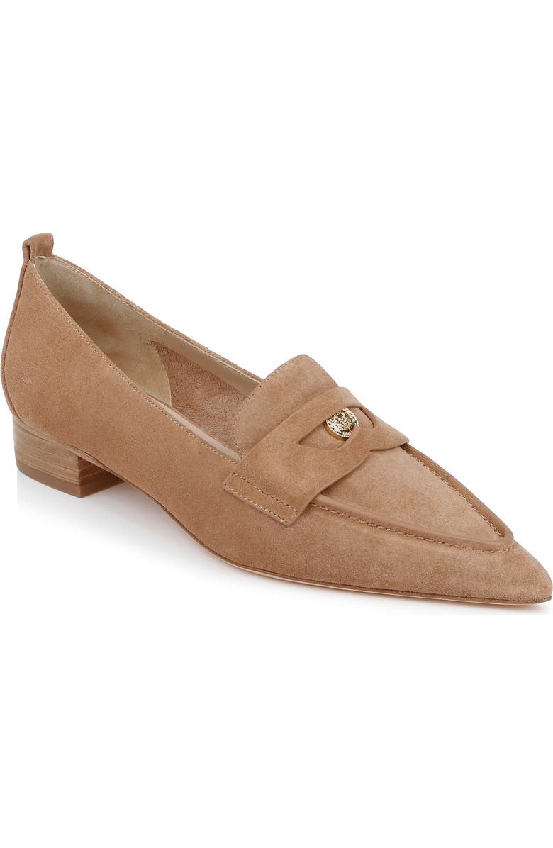 L'AGENCE Maelys Pointed Toe Penny Loafer, Main, color, Sndsde