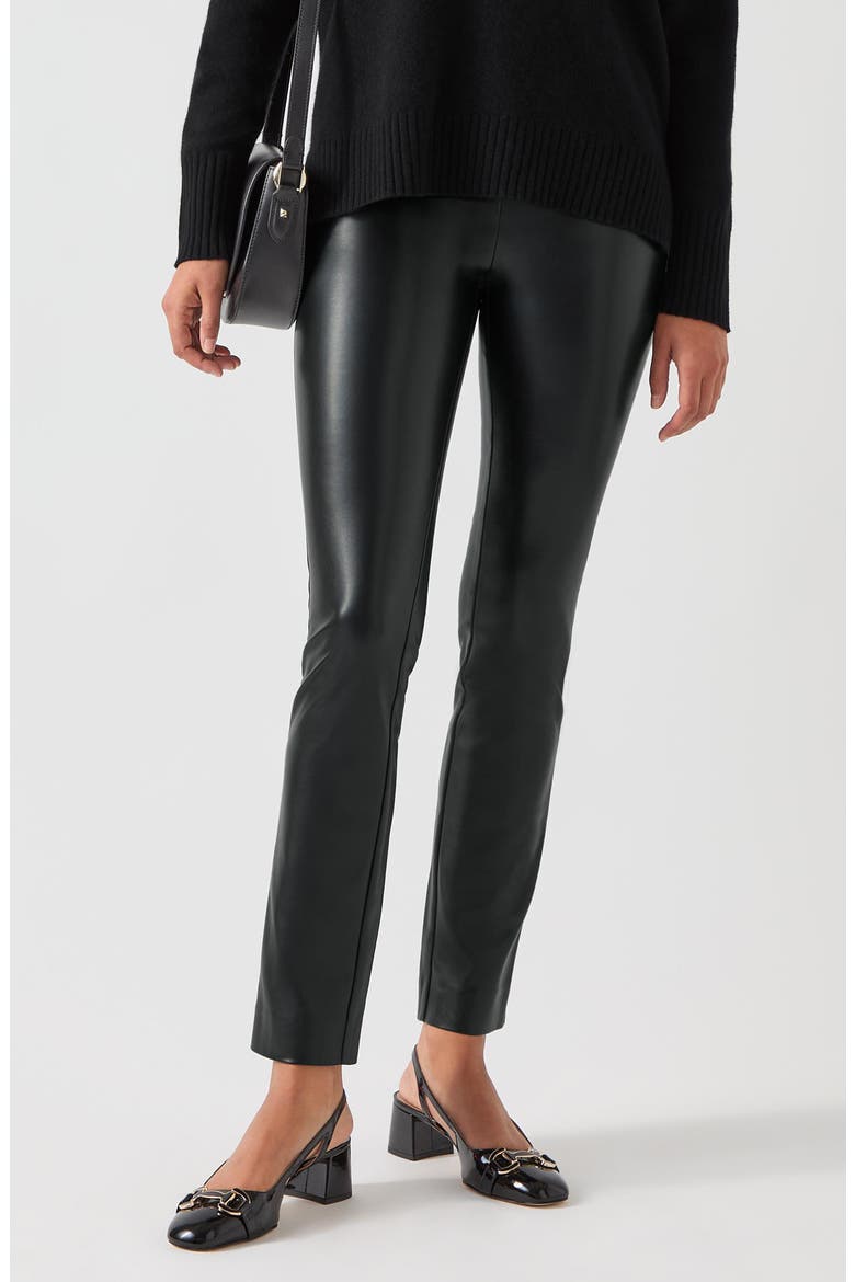 Ellen Faux Leather Skinny Pants, Main, color, BLACK