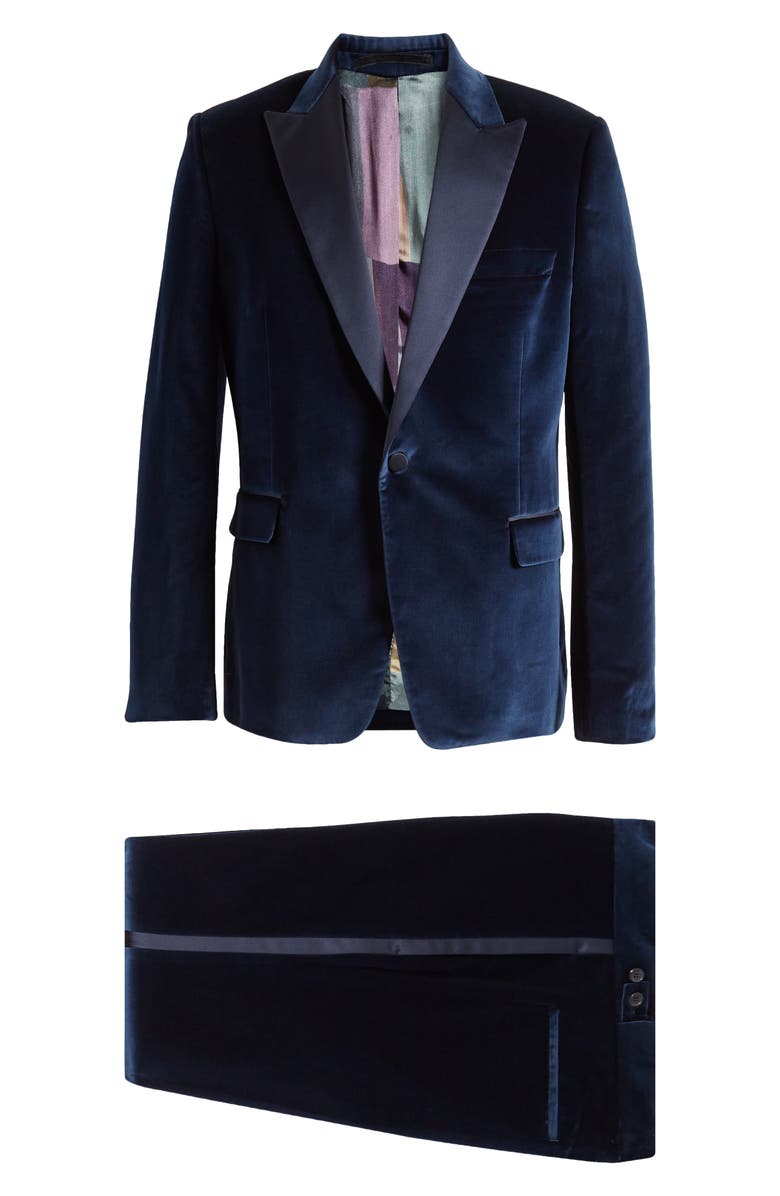 Paul Smith Tailored Fit Velveteen Tuxedo, Main, color, 