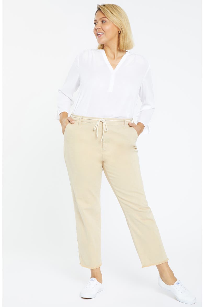 Belted Relaxed Ankle Pants, Alternate, color, WARM SAND