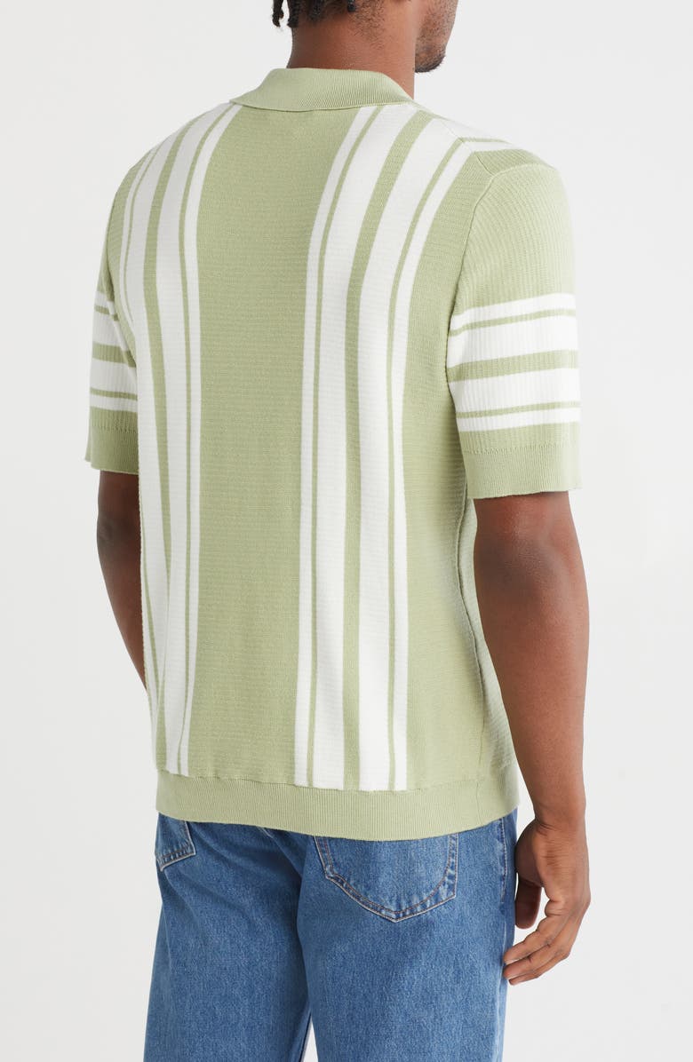TRUTH Vertical Stripe Sweater Polo, Alternate, color, Green/ Ivory