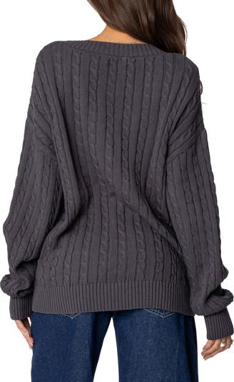 Francine Oversize Cable Cotton Cardigan