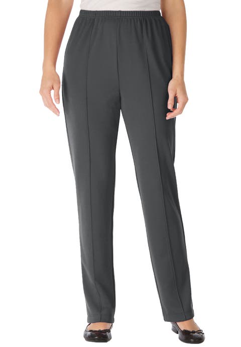 Knit Hassle Free Pull On Elastic Waist Pants (plus)