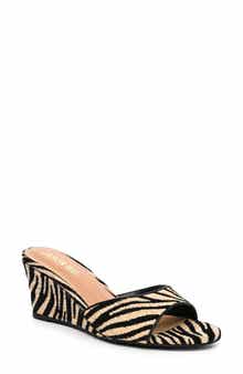 Raffia Wedge Slide Sandal