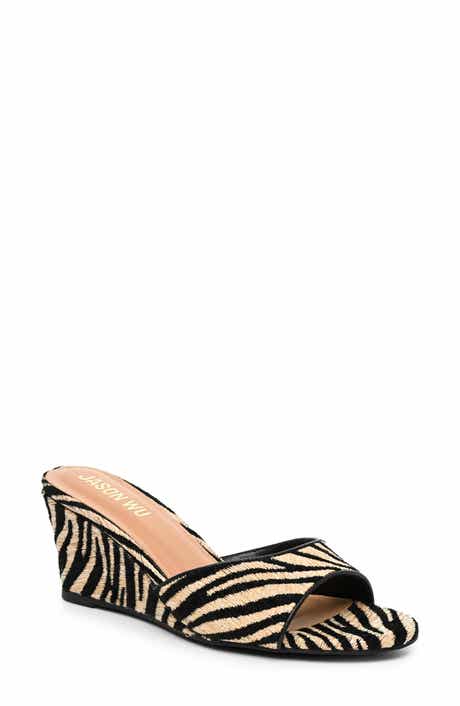 Raffia Wedge Slide Sandal