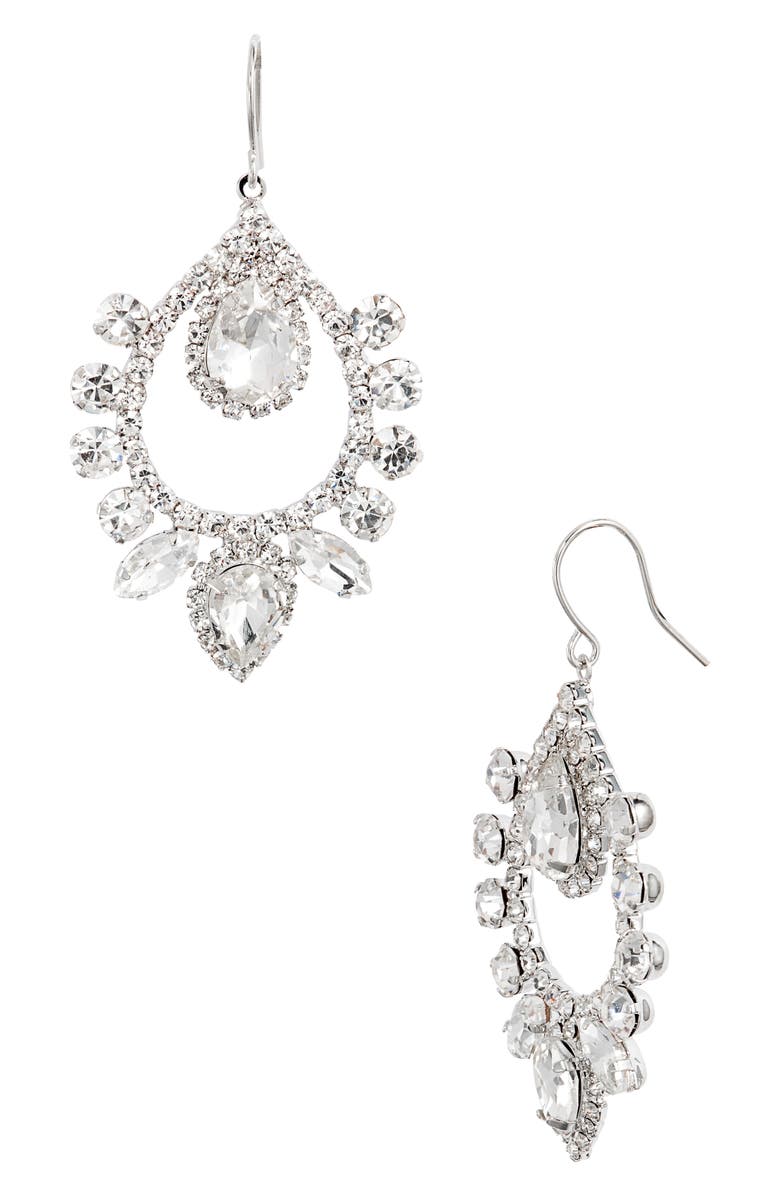 CRISTABELLE Open Crystal Drop Earrings, Main, color,
