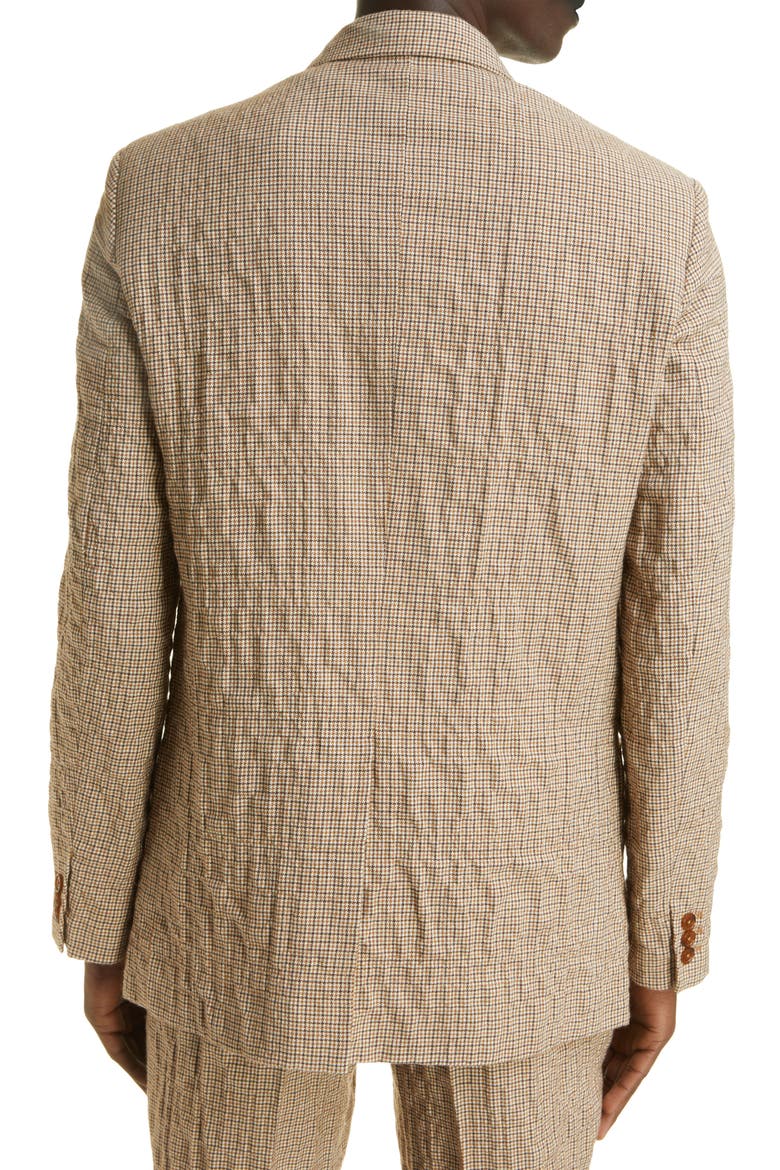 Houndstooth Rumpled Wool Jacket, Alternate, color, DARK CAMEL