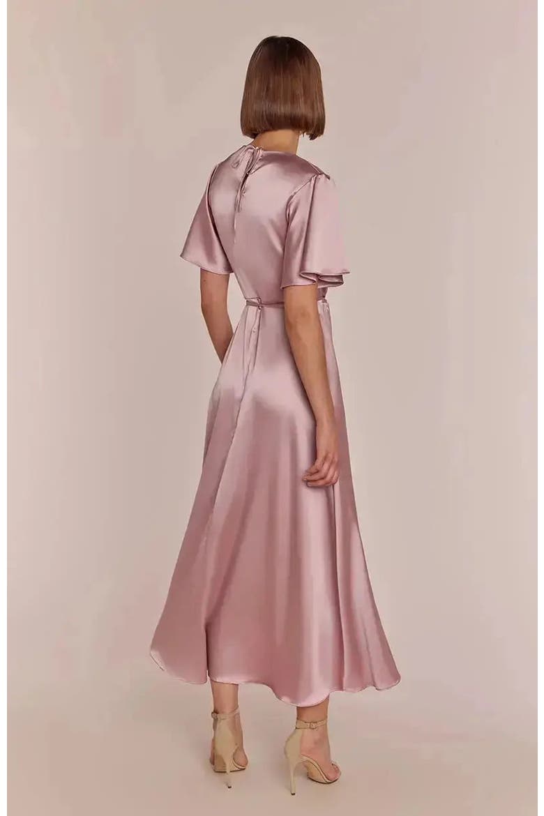 Florence Waterfall Hem Dress, Alternate, color, Rose Pink