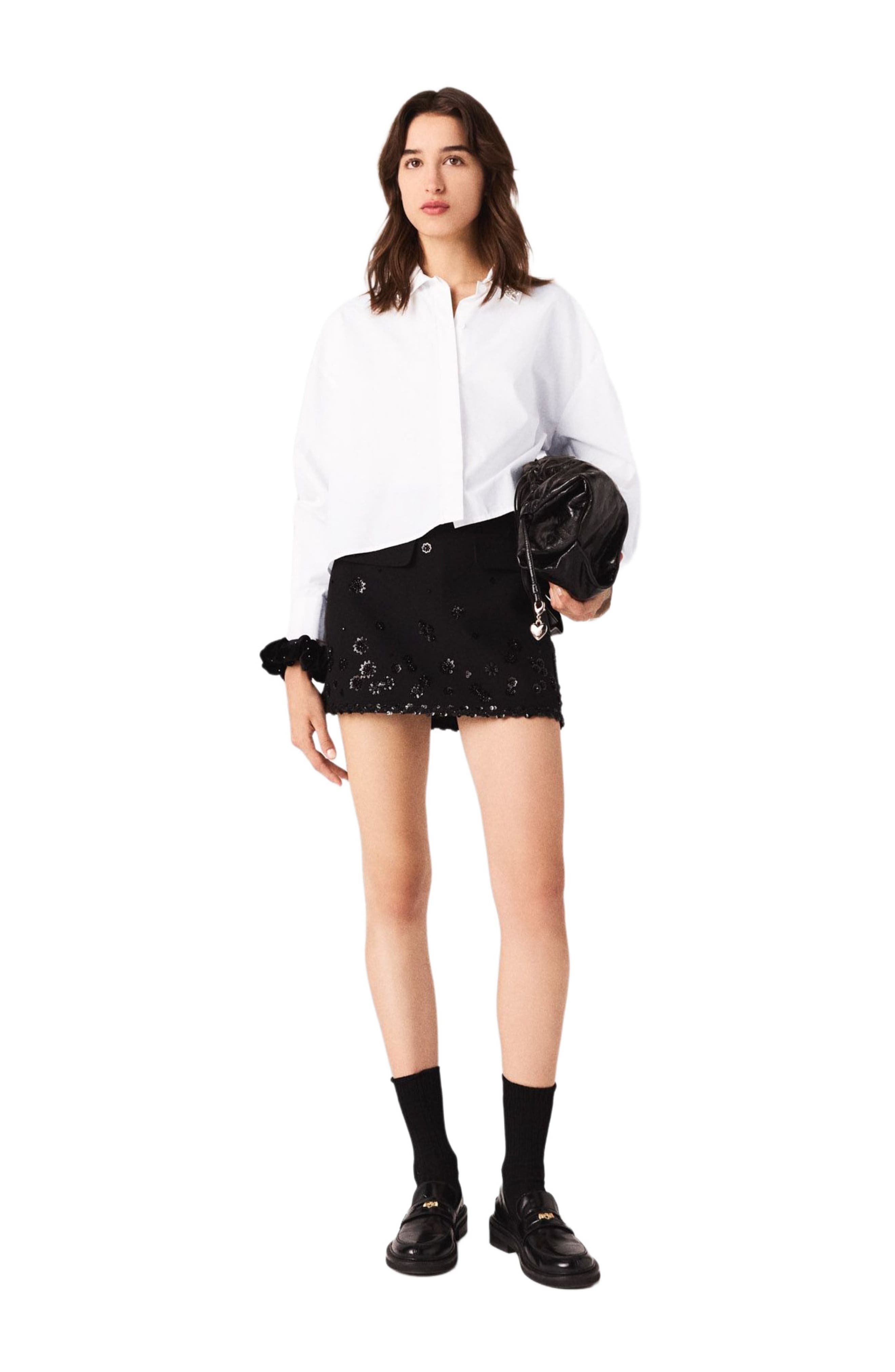 Embroidered skort