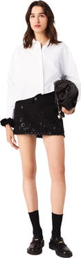maje Embroidered skort