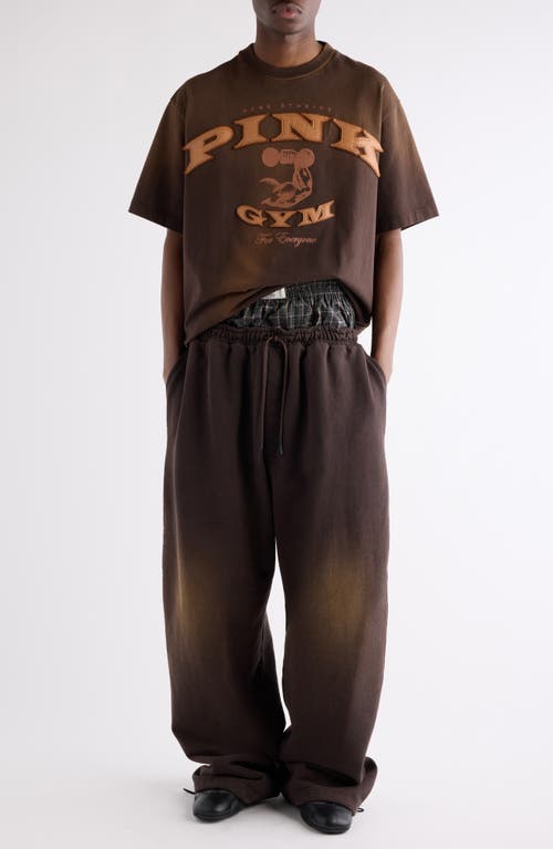 Acne Studios Prowser U Gym Bro Layered Logo Organic Cotton Sweatpants In Brown
