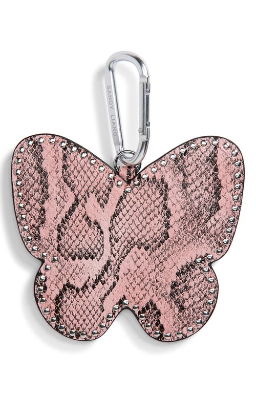 Sandy Liang Lunar New Yeak Snakeskin Print Key Ring In Pink