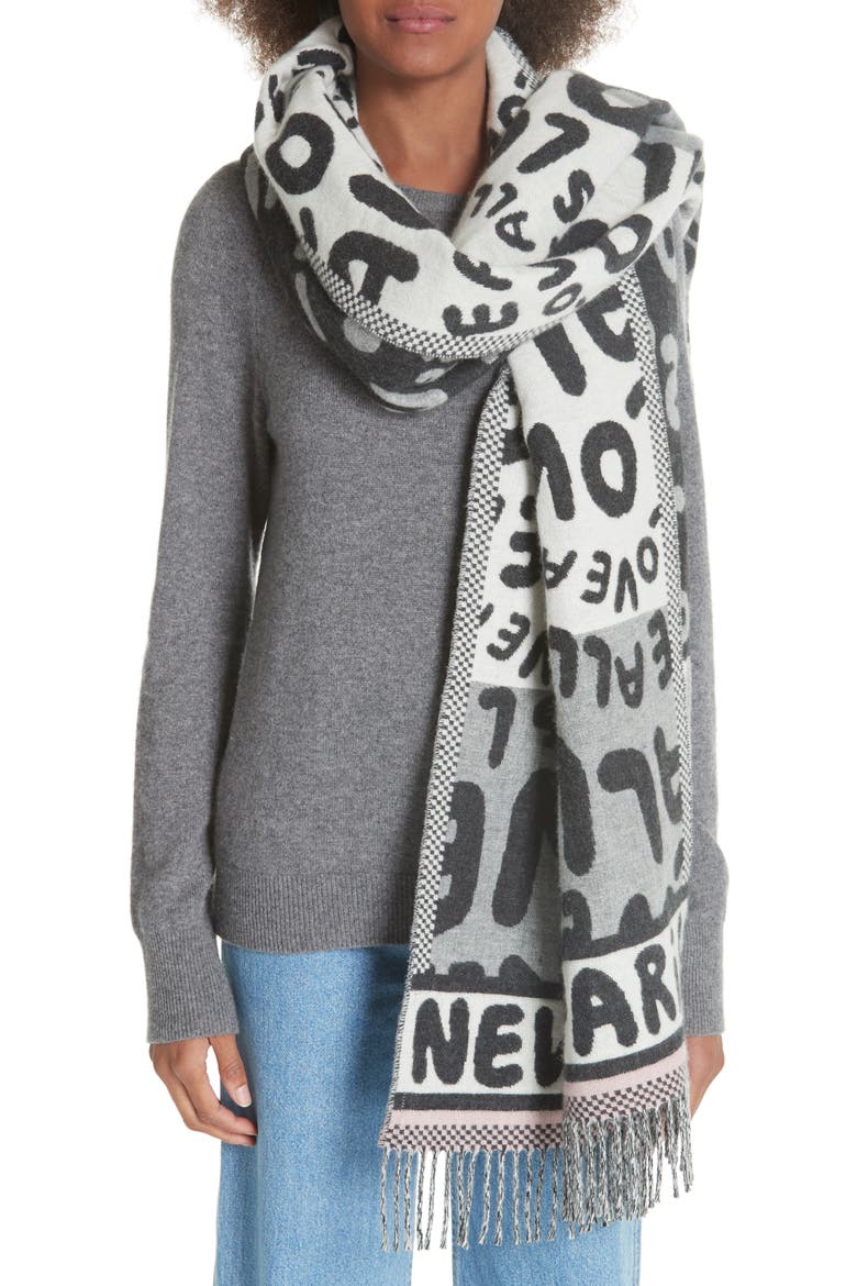 All Is Love Wool & Cashmere Scarf, Alternate, color, GREY MELANGE