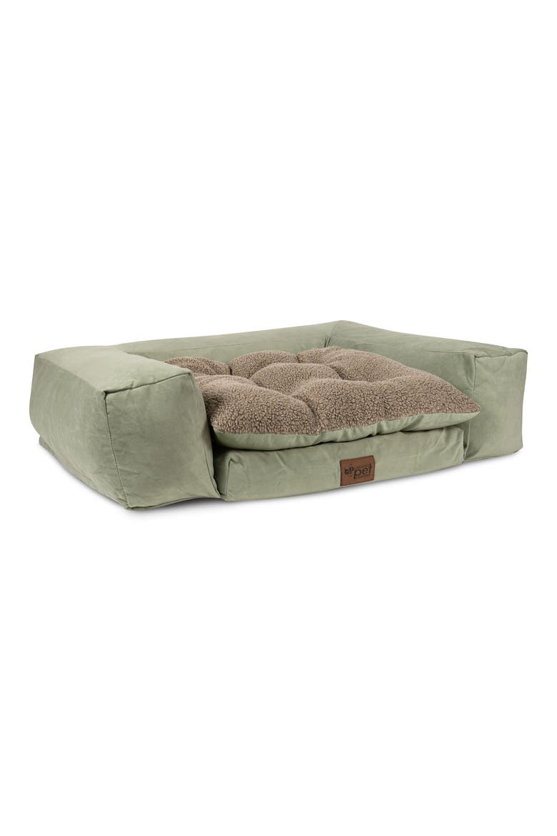 Rectangular Orthopedic Pet Couch Dog Bed, Main, color, GREEN