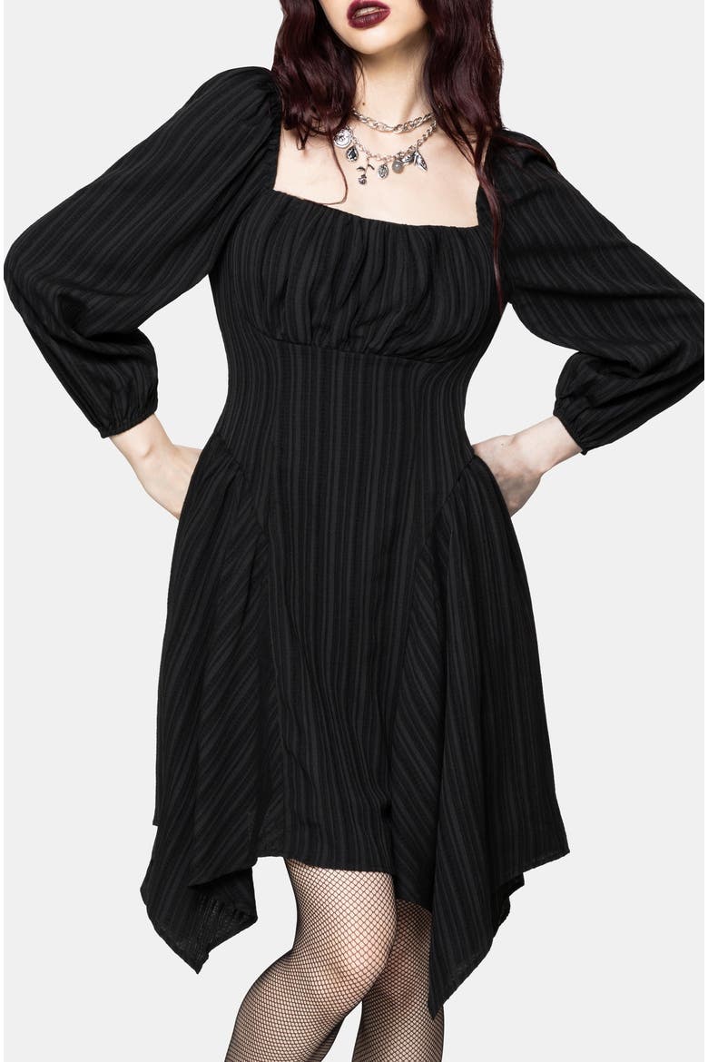 Fenella Ruched Mini Dress, Alternate, color, Black