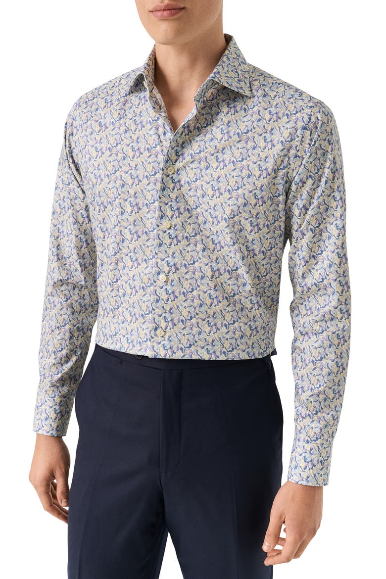 Slim Fit Signature Twill Floral Button-Up Shirt, Main, color, LIGHT PURPLE