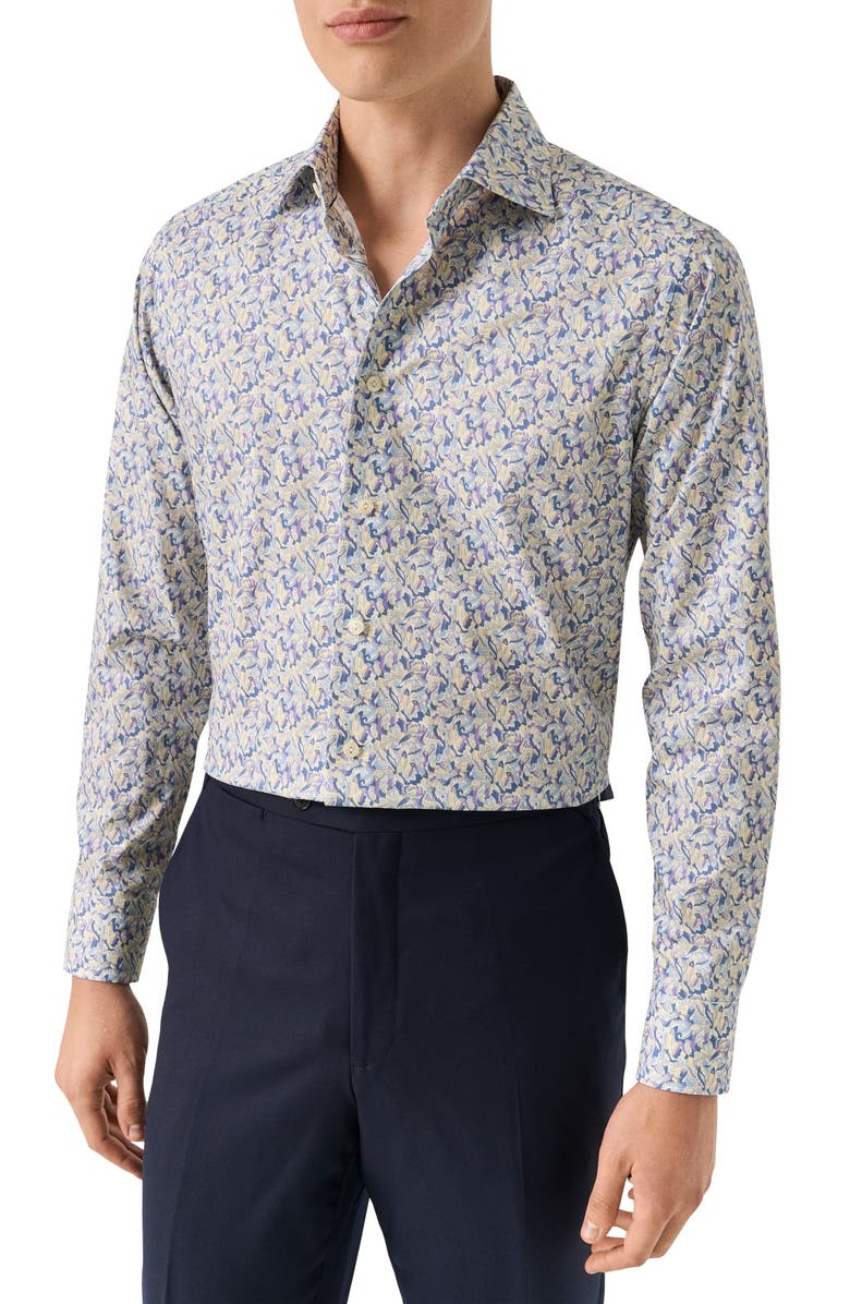 Eton Slim Fit Signature Twill Floral Button-Up Shirt, Main, color, Light Purple