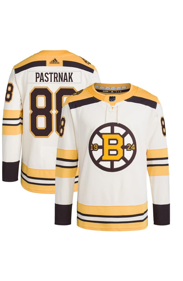 adidas Men's adidas David Pastrnak Cream Boston Bruins  Primegreen Authentic Pro Player Jersey, Main, color, 