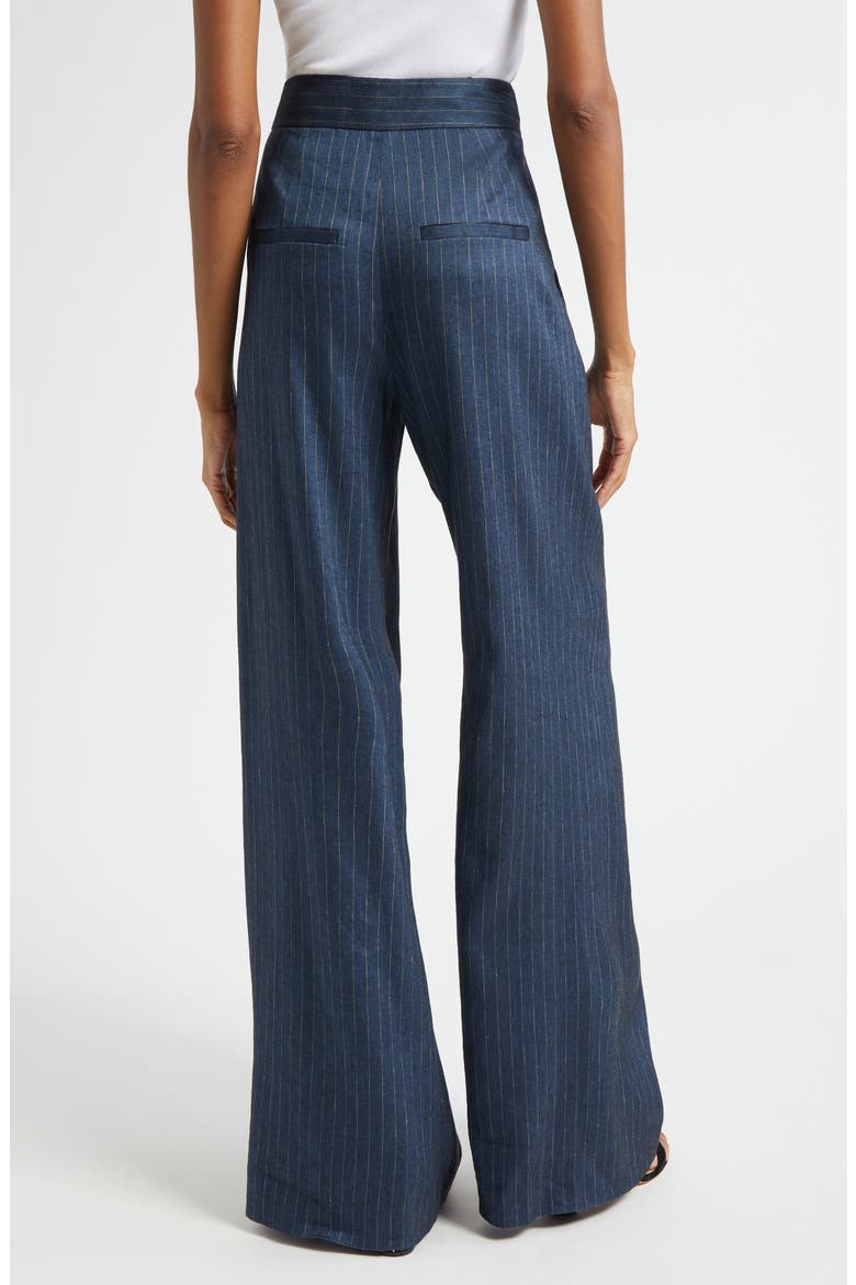 Rimini Pinstripe Linen Blend Wide Leg Pants, Alternate, color, BLUE DOVE