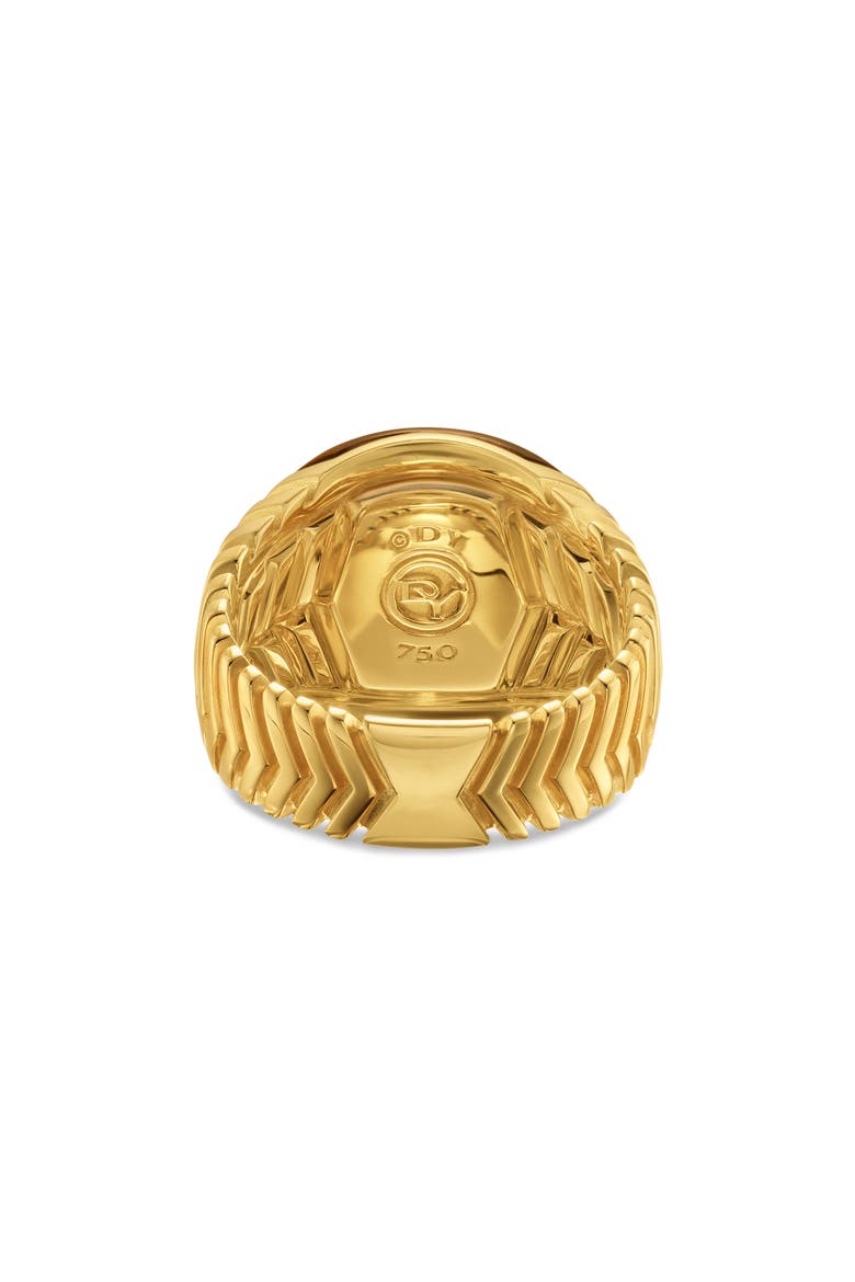 Chevron Signet Ring in 18K Yellow Gold with Tiger's Eye, Alternate, color, GOLD