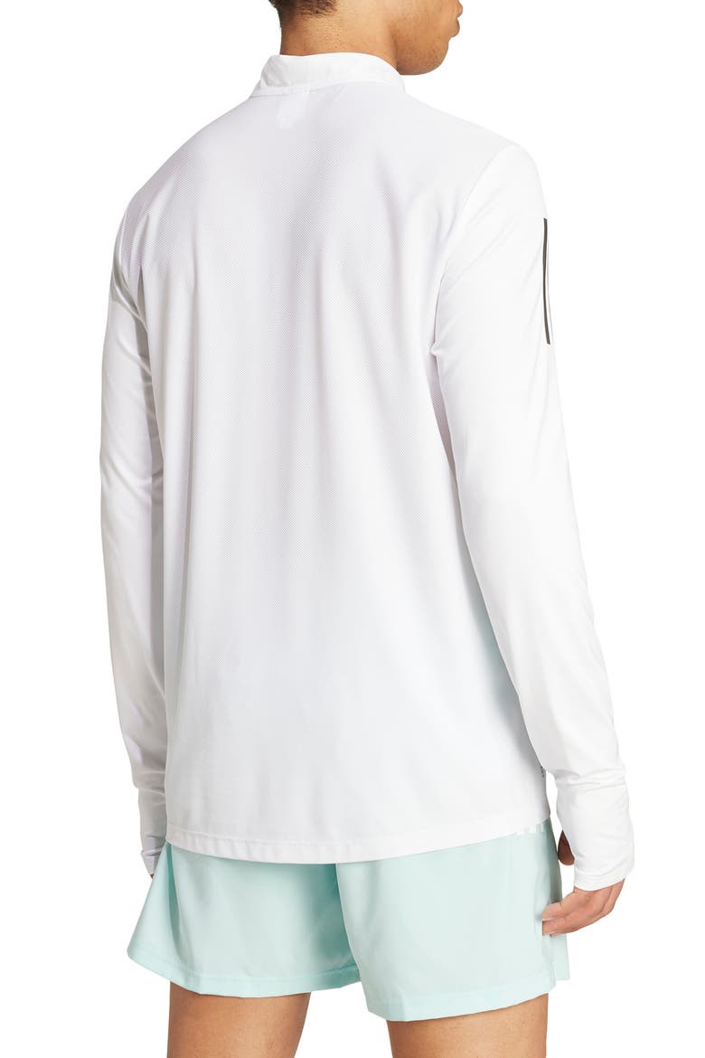 Own the Run AEROREADY Quarter-Zip Track Top, Alternate, color, WHITE/ WHITE